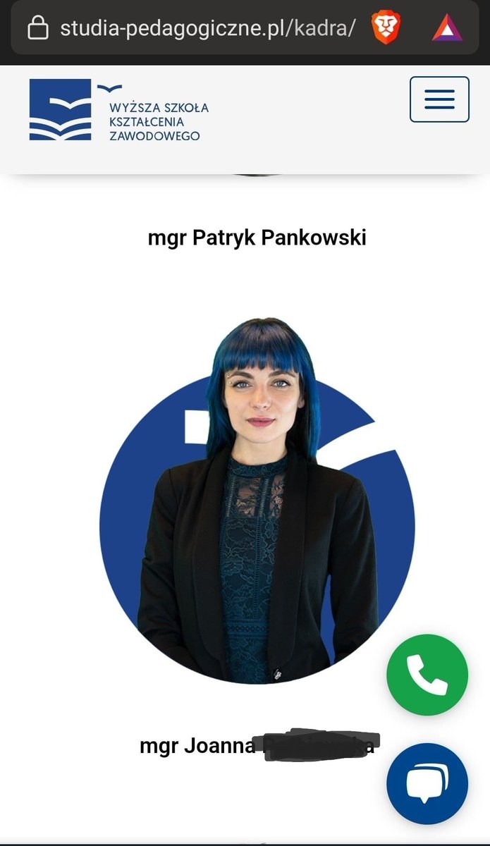 Pani Joanna do wczoraj widniała na stronie. Kadra pedagogiczna.