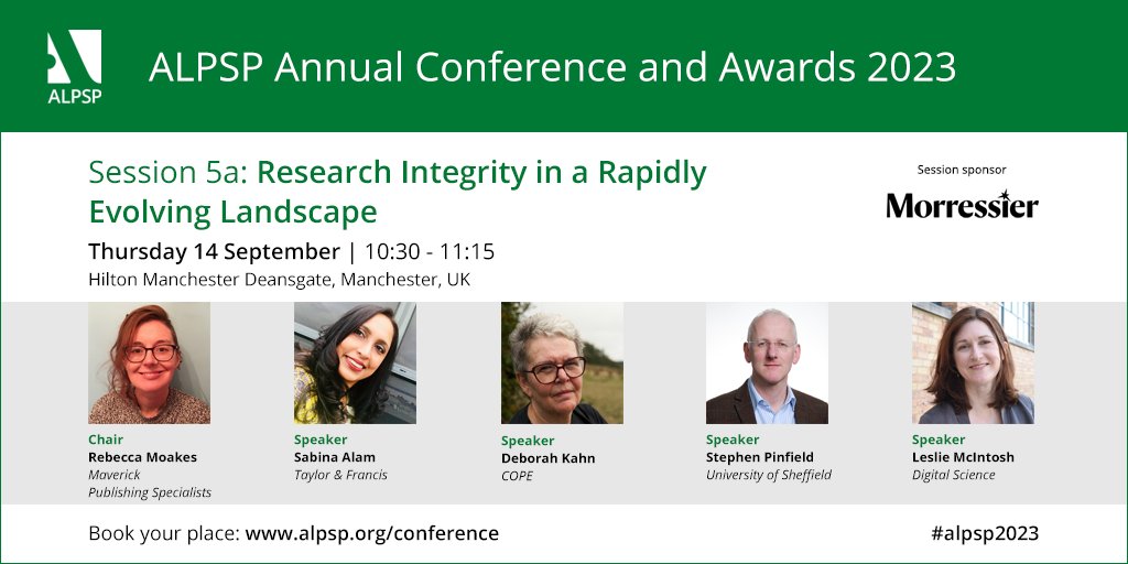 ALPSP (@alpsp) on Twitter photo Session 5a of the ALPSP Annual Conference discusses Research Integrity in a Rapidly Evolving Landscape
Have you booked your place? ow.ly/BFEv50Ph9hA
<a href="/MaverickMavlets/">Maverick</a> @deborahqoa <a href="/C0PE/">COPE</a> <a href="/mcintold/">Leslie McIntosh</a> <a href="/digitalsci/">Digital Science</a> <a href="/StephenPinfield/">Stephen Pinfield</a> <a href="/sheffielduni/">The University of Sheffield</a> <a href="/WeAreTandF/">Taylor & Francis</a> #alpsp2023 #publishing Session 5a of the ALPSP Annual Conference discusses Research Integrity in a Rapidly Evolving Landscape
Have you booked your place? ow.ly/BFEv50Ph9hA
<a href="/MaverickMavlets/">Maverick</a> @deborahqoa <a href="/C0PE/">COPE</a> <a href="/mcintold/">Leslie McIntosh</a> <a href="/digitalsci/">Digital Science</a> <a href="/StephenPinfield/">Stephen Pinfield</a> <a href="/sheffielduni/">The University of Sheffield</a> <a href="/WeAreTandF/">Taylor & Francis</a> #alpsp2023 #publishing