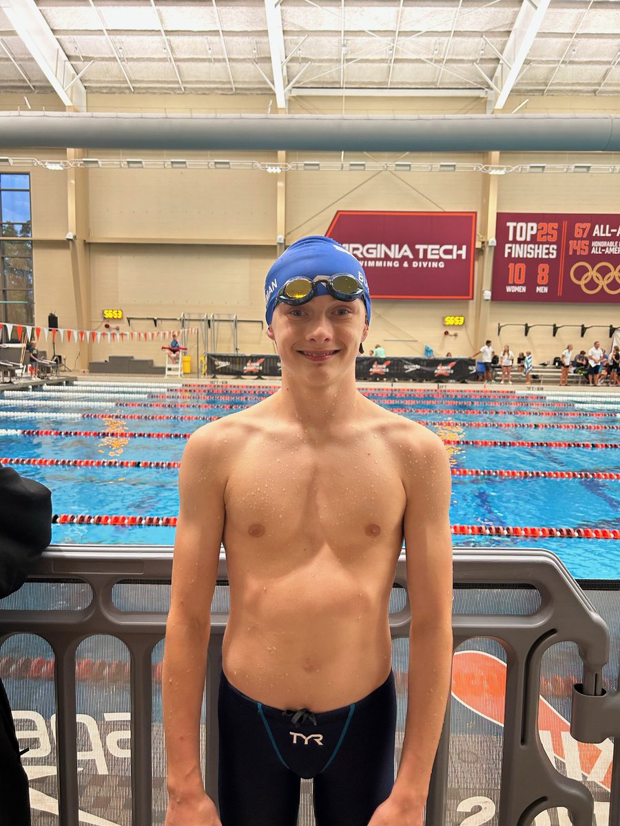 🚨TEAM RECORD ALERT🚨 Our Rowdy Rapids are in Christiansburg this weekend with a record 33 swimmers!! Several are off to a great start, including 12y old, Landon Buschman, whose 4:51 400 free was a 14 sec drop, beating the previous team record by 8 sec, finishing 6th overall!!