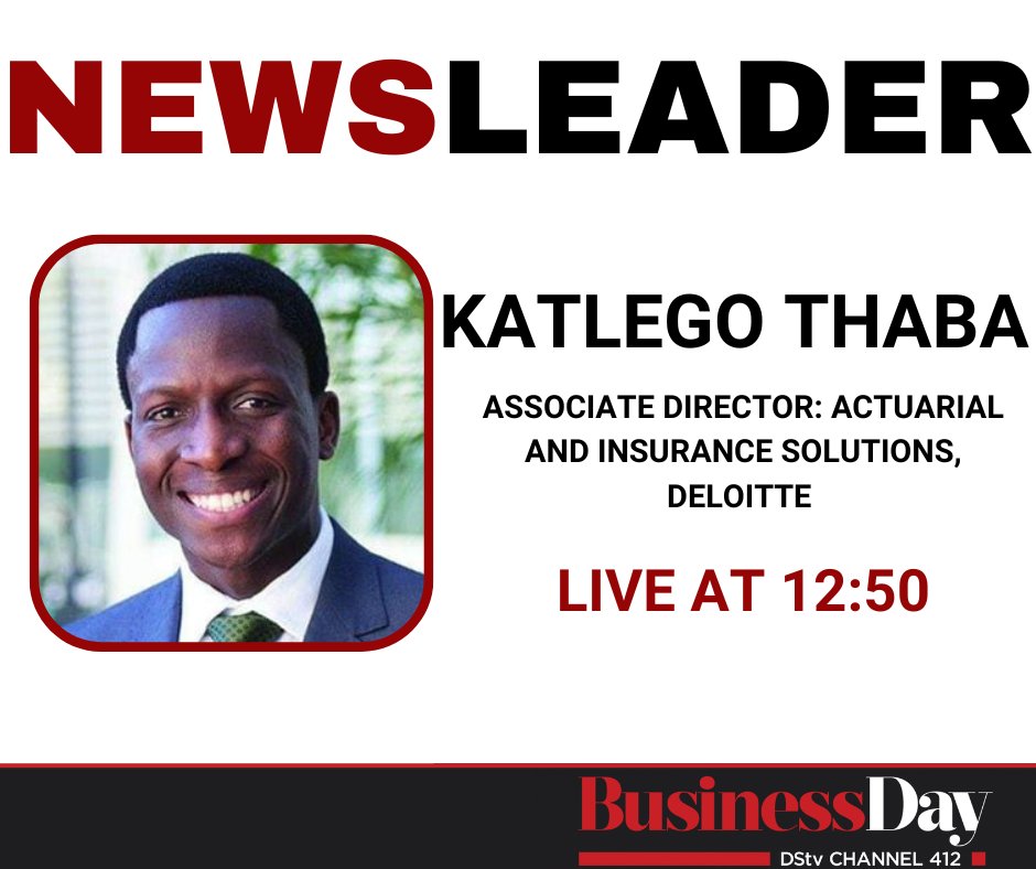 BusinessDayTV's tweet image. COMING UP ON #BUSINESSLUNCH:

@Nolu_MM and @Zinathi_Gquma explore the trends that will shape the insurance industry as we focus on the Africa Insurance Outlook with @Deloitte's Katlego Thaba. 

Catch it live. 

Only on DStv #Channel412