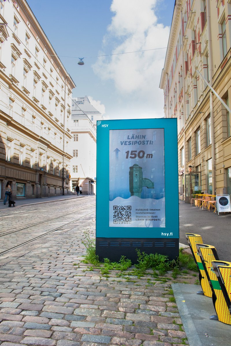 Hanavesi-kampanjamme vinkkaa sinut lähimmän vesipostin suuntaan ympäri Helsinkiä!💧 Pääkaupunkiseudun yli 60 vesipostia tarjoavat ilmaiseksi mauttoman maukasta hanavettä. Lähimmän vesipostisi löydät pääkaupunkiseudun vesipostikartalta: hsy.fi/vesipostit/?fb… 

#vesiposti