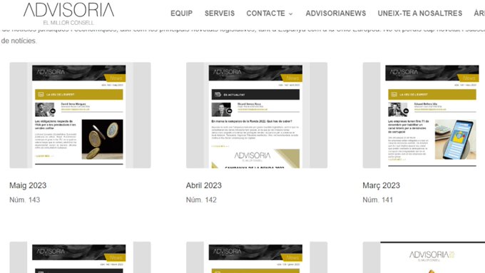 Tot l'arxiu de les #ADVISORIAnews, des de 2020, en un sol clic. Recupera-ho des del web! 👉advisoria.cat/newsletter-cat/
