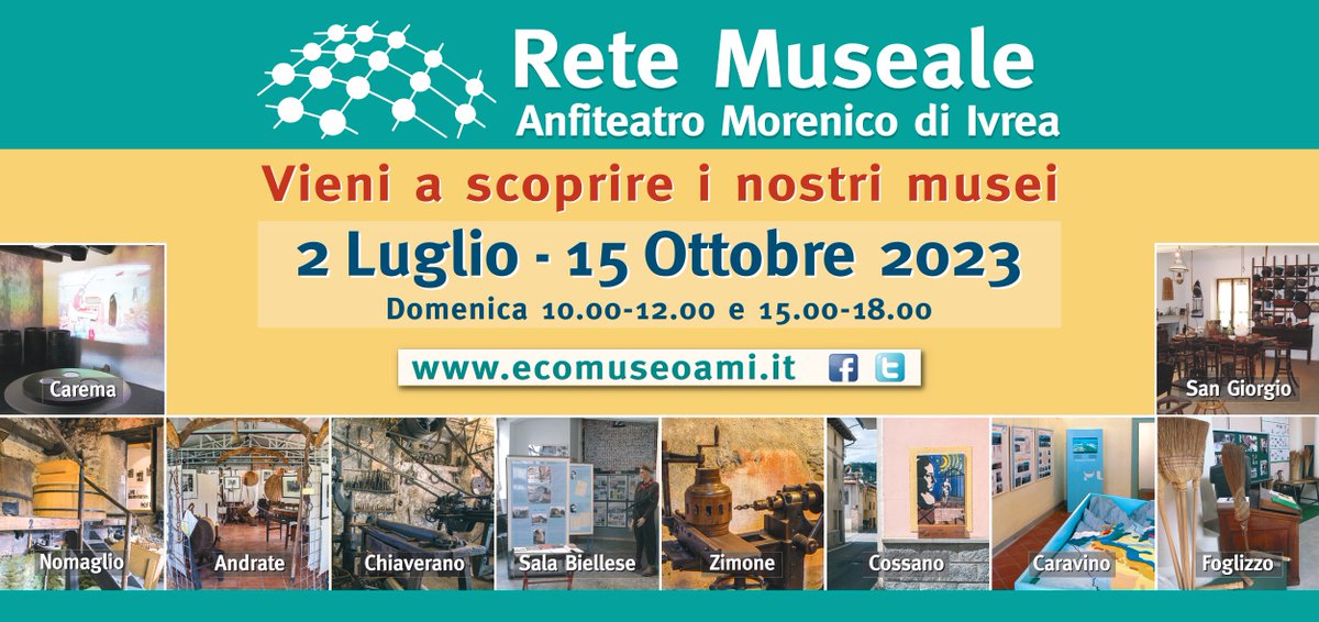 Domenica dieci siti museali sparsi sul territorio dell'Anfiteatro Morenico <a href="/Ivrea/">Ivrea España</a> aprono al pubblico con orario 10.00-12.00 e 15.00-18.00.  Vieni a scoprirli con noi😉!!! #ReteMusealeAMI
ecomuseoami.it/musei-della-re…