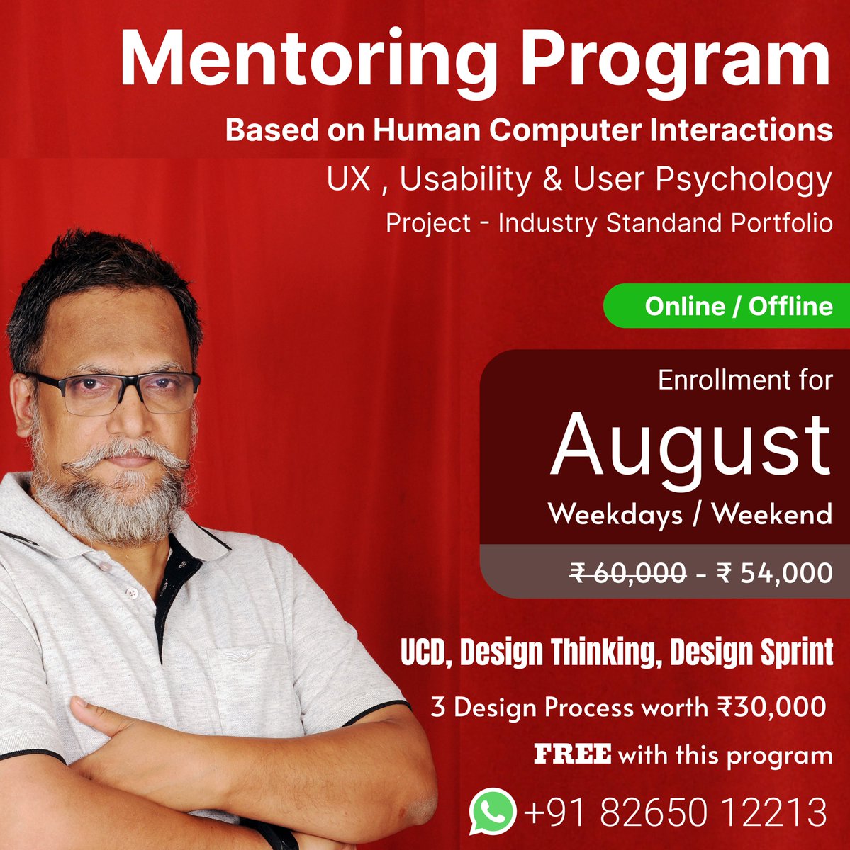 Exciting News! Join our Mentoring Program on Human-Computer Interactions for UX, Usability & User Psychology!
call / WP +91 826502213
#UX #UXIndia #India #Pune
#UXDesign #HCI #UserPsychology #DesignThinking #UCD #HumanComputerInteractions #UXPortfolio #UXTraining #DesignSprint