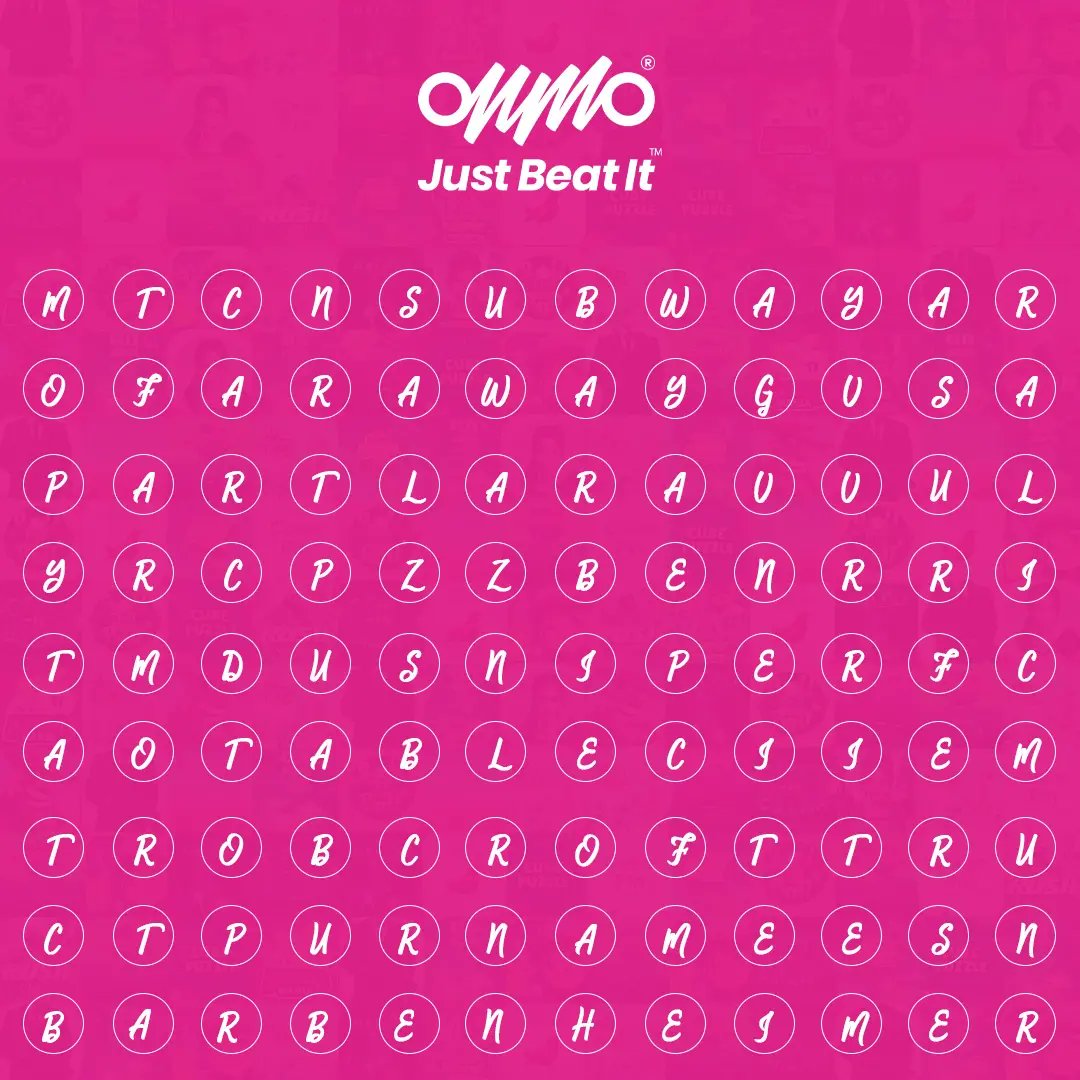 Spot the 2 most #trending words of this month. 

Hint - It's Showtime!
. 
. 
. 
#ONMO #PuzzleGames #Gaming #Barbie #Barbenhiemer #AllPinkEverything
