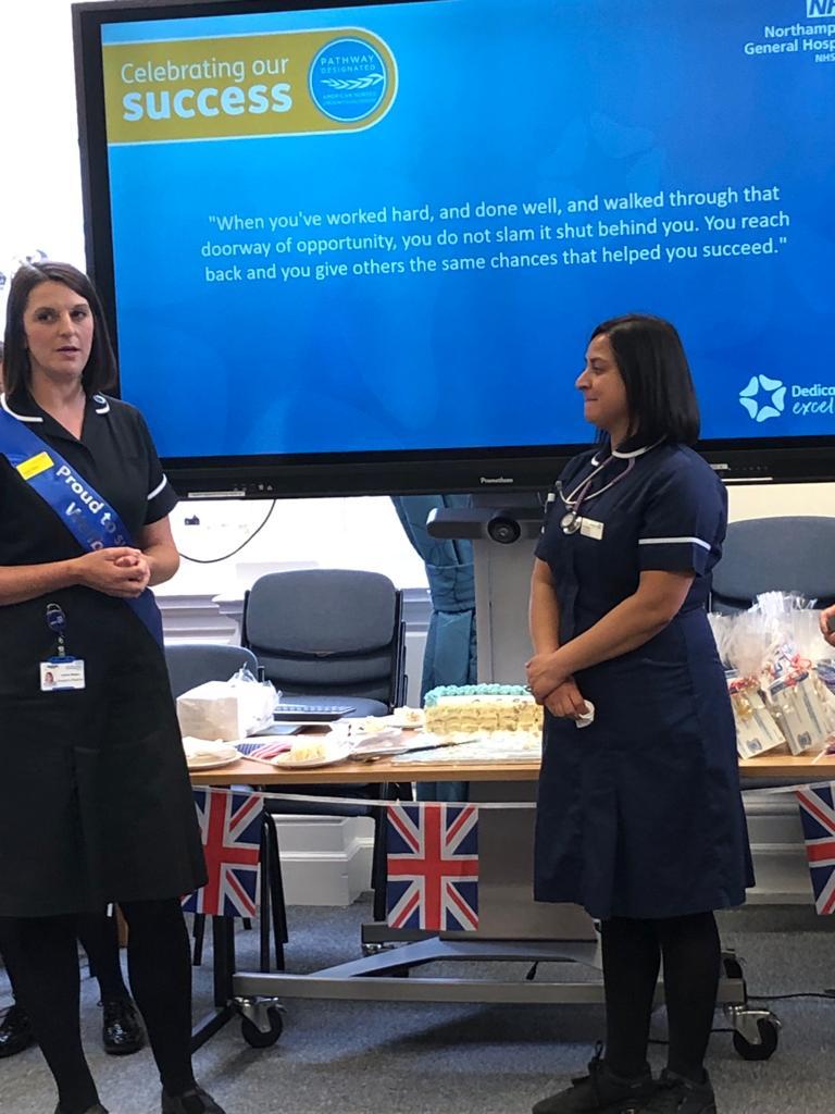 Congratulations to <a href="/TinaTailor1/">Tina Taylor</a> on her Silver CNO award presented by Ruth May @CNOEngland . 
This is outstanding recognition for Tina's strong and compassionate leadership of the <a href="/CCOT_NGH/">CCOTngh</a> team through a period of change and implementation of the #callforconcern .