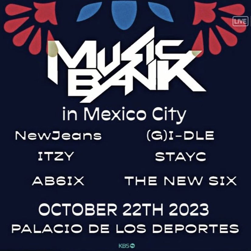 RT @ITZYelite: #ITZY will be on Music Bank 
in Mexico City on October 22, 2023!
at Palacio De Los Deportes https://t.co/qxnjIkSBMU