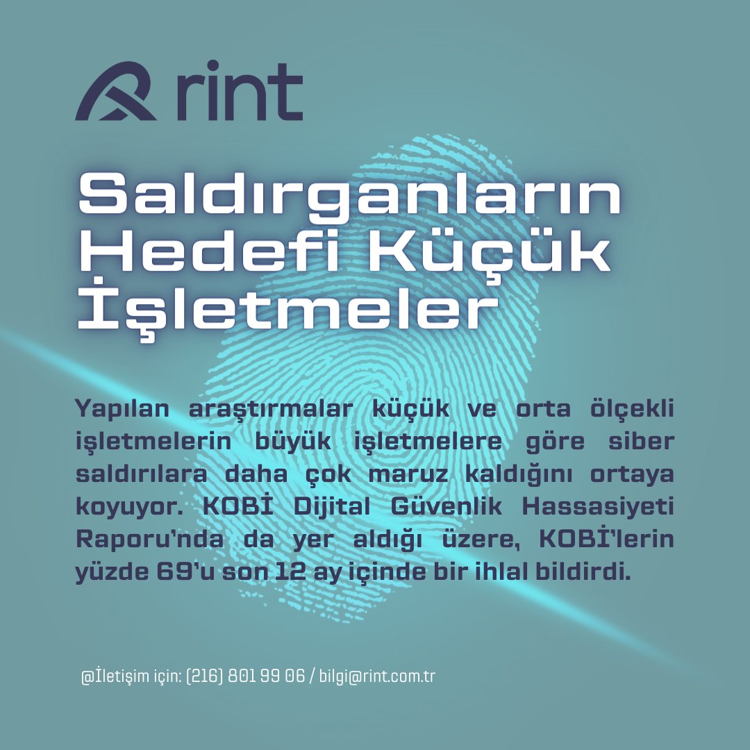 Yapılan araştırmalar küçük ve orta ölçekli işletmelerin büyük işletmelere göre siber saldırılara daha çok maruz kaldığını ortaya koyuyor.

#sibersaldırı #dijitalgüvenlik #ihlal #dijitaldönüşüm