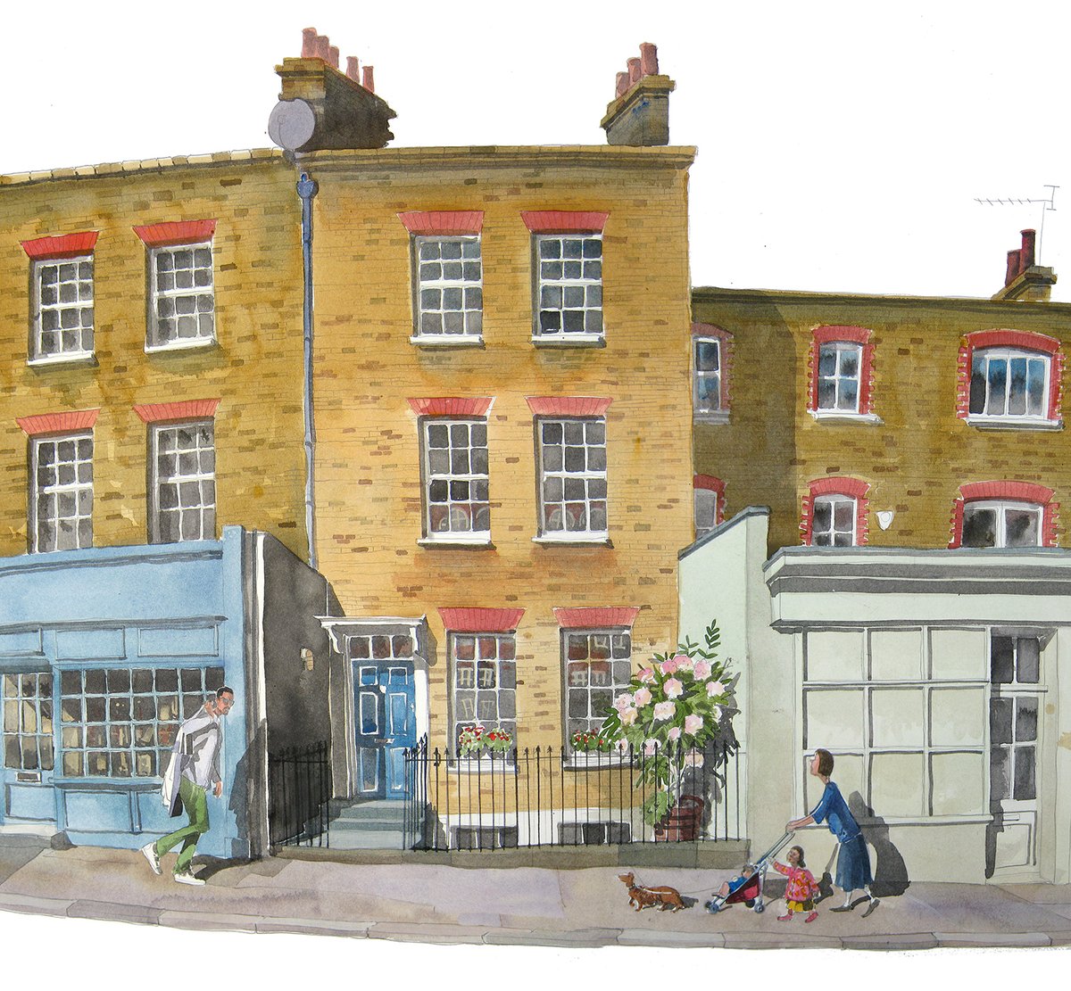A #painting of Royal Hill in #Greenwich. A lovely bit of yellow London brick! You see more of it these days as the air is cleaner, and residents are getting rid of pebble dash and stone cladding. @GreenwichVisitr @VisitGreenwich
