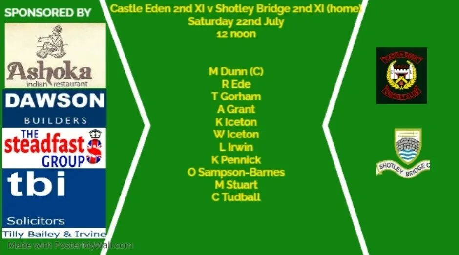 CECC_official's tweet photo. Weekend team news, here's hoping for dry weather 🏏#ute @neplcricket @TynemouthCC @ShotleyCricket https://t.co/yLNj7cuuXI