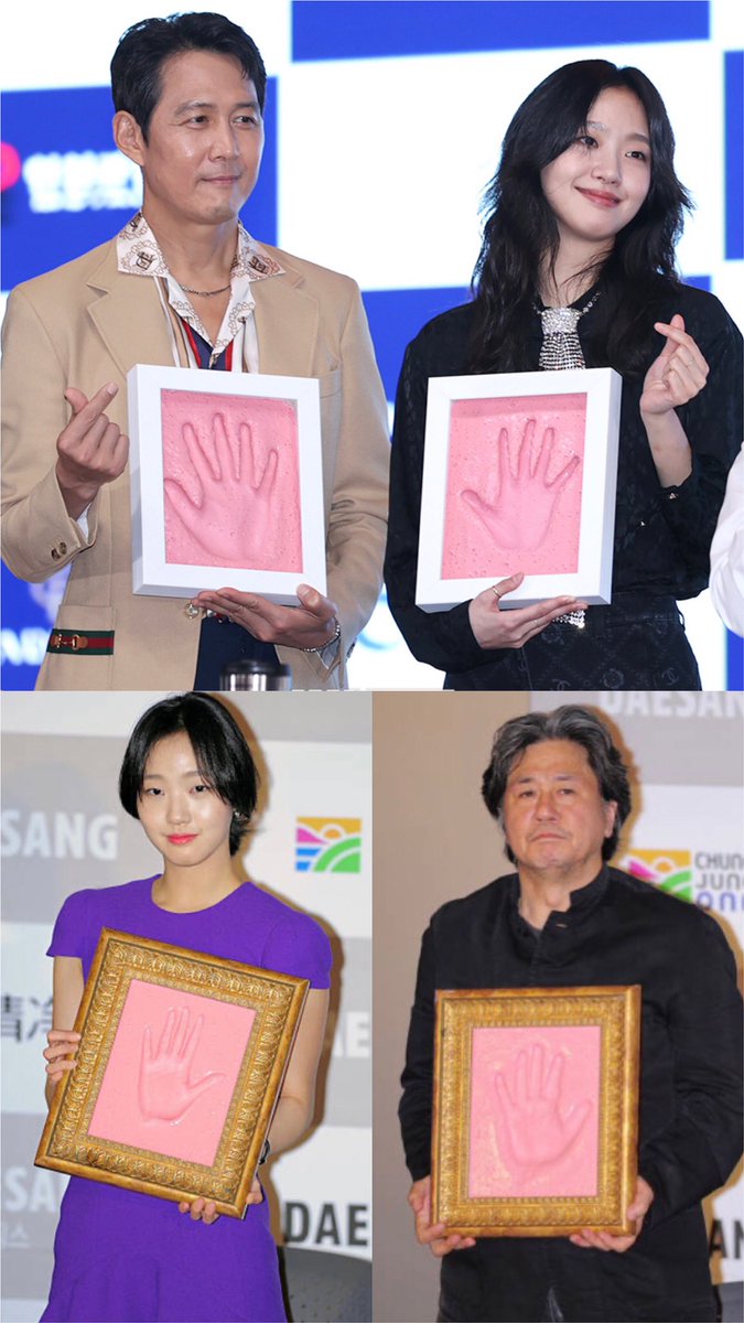 Then and now nothing has changed,Kim Go-eun and her seniors.at the Blue Dragon Series Awards Handprinting event.
#ChoiMinSik 
#Leejunjae 
#KimGoEun