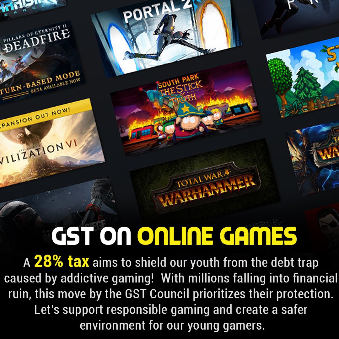 🔥 GST on Online Games: 28% tax to protect youth from gaming debt trap! Let's prioritize responsible gaming. 🎮🛡️ #GSTOnOnlineGames #YouthProtection #ResponsibleGaming #india #gaming_news #game #gst #news #marketnews 💰💔