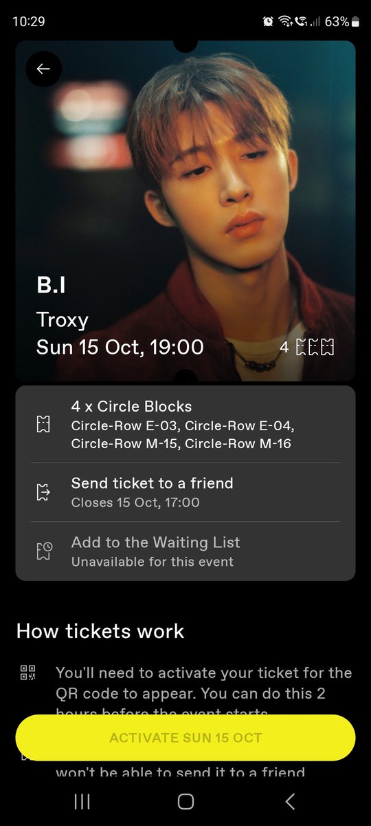 cat_tate's tweet photo. So panic buying has now caused me to have 4 extra tickets for B.I in London.... anyone want them 😂 https://t.co/sShYLYzotT