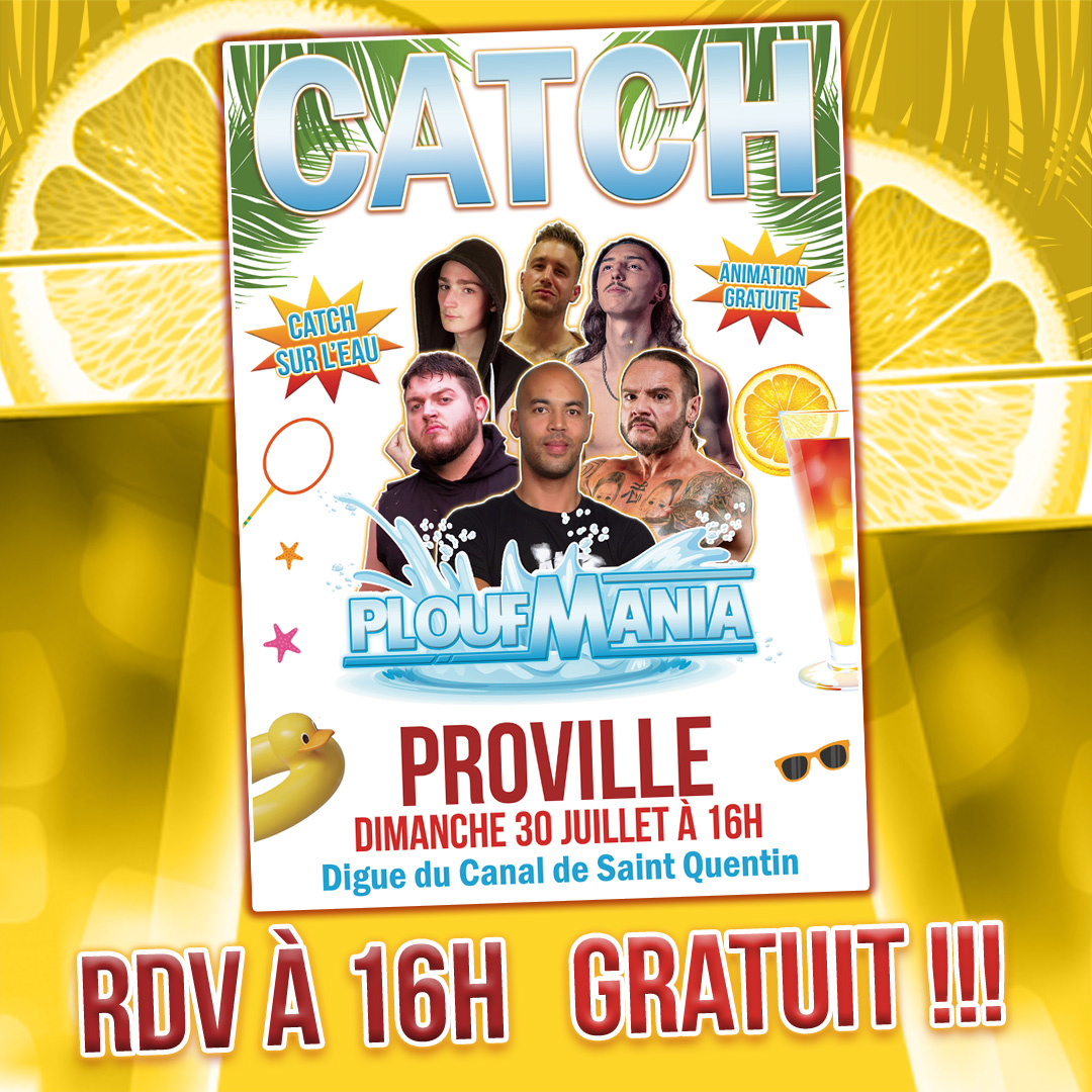 icwacatch's tweet photo. ✅RDV à 16h à Proville (59) pour un grand gala de catch sur l’eau ! 🌊💦💧#catchfr #catchsurleau #proville #cambrai #cambraisis #hautsdefrance #gratuit #30juillet #PloufMania https://t.co/3AAx6gvKjg