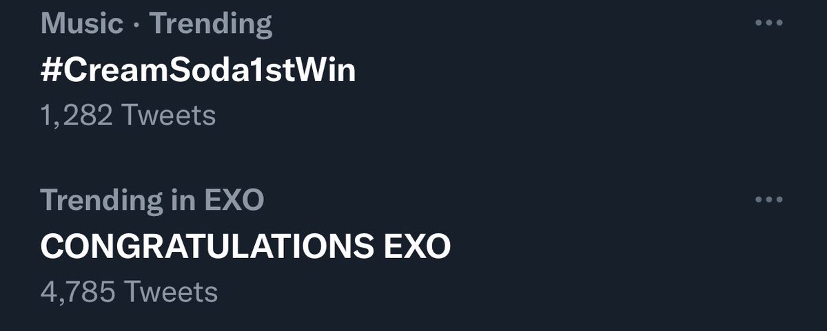 exobsocial50's tweet photo. #CreamSoda1stWin  and CONGRATULATIONS EXO becomes their Fastest Tag to enter Both South Korea and Twitter Top Trends in just minutes 👑🎉🔥🎉🎉🎉🎉🎉🎉🎉🎉🎉🎉

#EXO #weareoneEXO @weareoneEXO https://t.co/Pyyz4BMx66