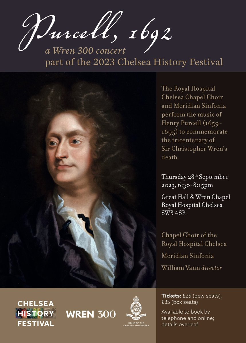 RH_Choir's tweet photo. Our next concert - part of the 2023 @ChelseaHistFest - features the music of Henry Purcell. A very rare chance to hear music both in Christopher Wren’s Great Hall and Chapel here @RHChelsea. Part of @CWren300 with @will_vann https://t.co/eQlkS4udUF https://t.co/o9eUQhsgDC