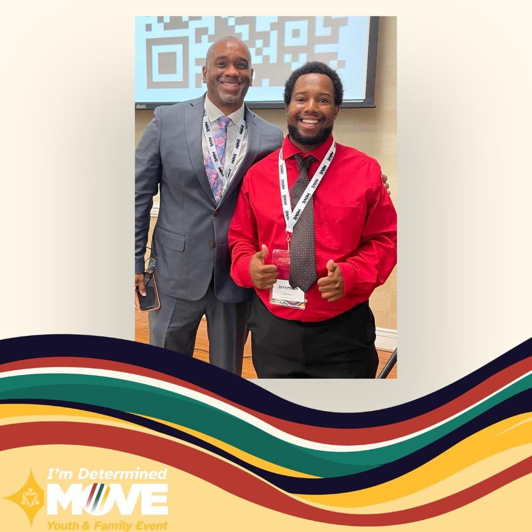 WhyTheSunRises's tweet photo. Special shout out to youth leader alumni Jeremiah Sullivan (with his keynote coach, Dr. G) for helping our students to unlock their potential from the very start of the event with his opening keynote! 
#SelfDetermination #competency #autonomy #movesummit2023 🚀 @IMD_VDOE @gwGSEHD https://t.co/hOGGN0MLJU