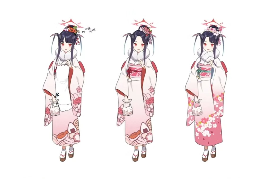 1girl japanese clothes kimono halo red eyes white background black hair  illustration images