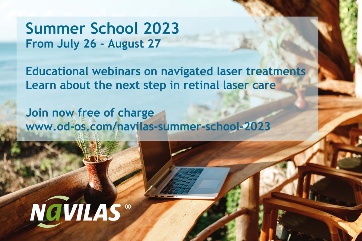 OD_OS_Navilas's tweet photo. Join the #Navilas Summer School with educational webinars on the only navigated #retina #laser https://t.co/cctY92K5dL https://t.co/bfVFR3UiOo
