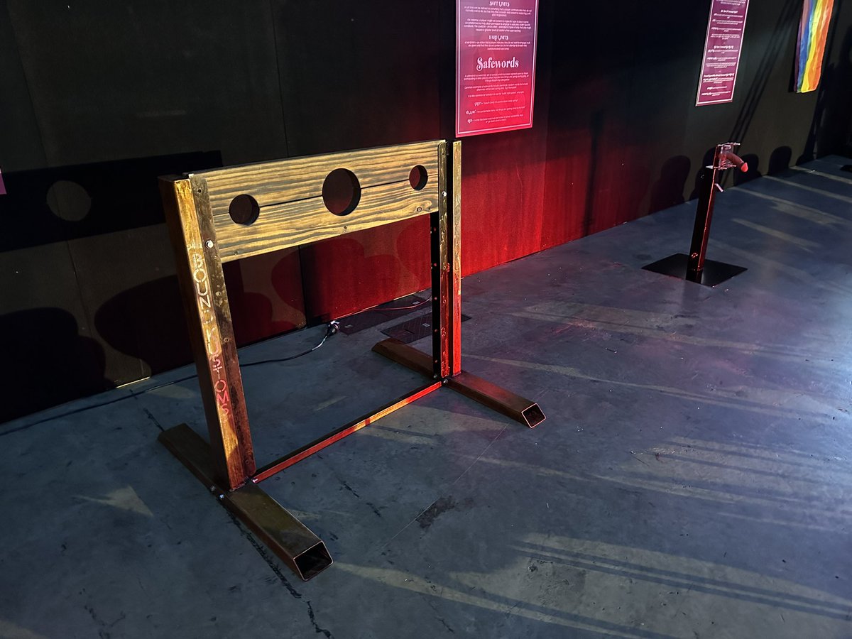 Yes we are at <a href="/lovexaus/">𝗳𝗲𝗿; 𝗮𝘂'𝘀 📌</a> in the kink Korner show casing our equipment 🤘Including our new flat pack stocks. Shown in patina but can be painted/powder coated in any colour you desire. And Ball crusher v2  with 21 sharp evil screws 😣  Come say hi 👋  Discretion assured 🤫