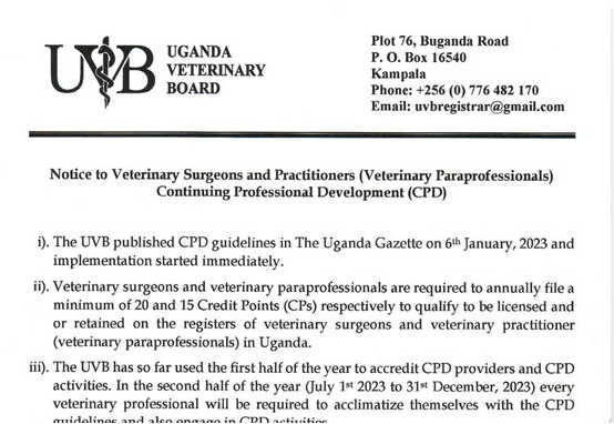all veterinary practitioners should be informed.