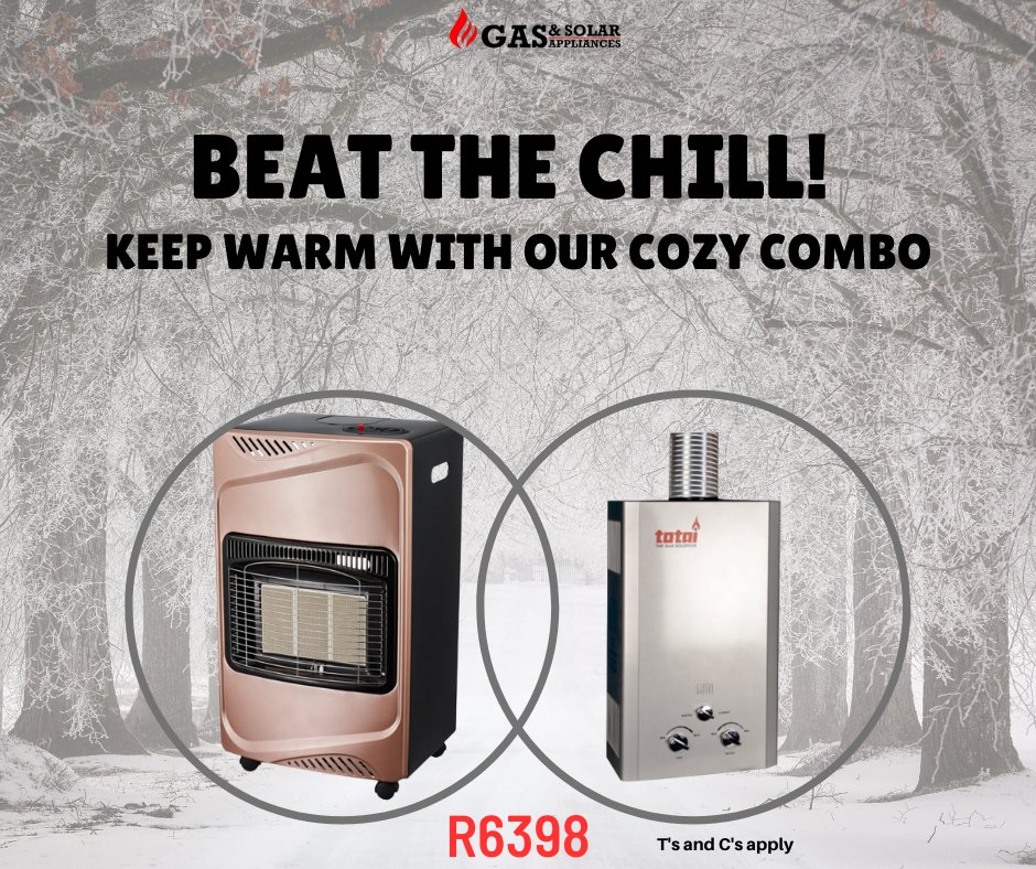 Gas_Solar0's tweet photo. Take advantage of our limited-time promotion on a gas heater and gas geyser combo.

Stay warm and enjoy hot water with this great deal. Don't miss out.

Shop Now: https://t.co/WWycdzloQK

#Gasgeyser #gasheater #gasstove #laybyesaccepted #wintersale https://t.co/PLDPrHsa79