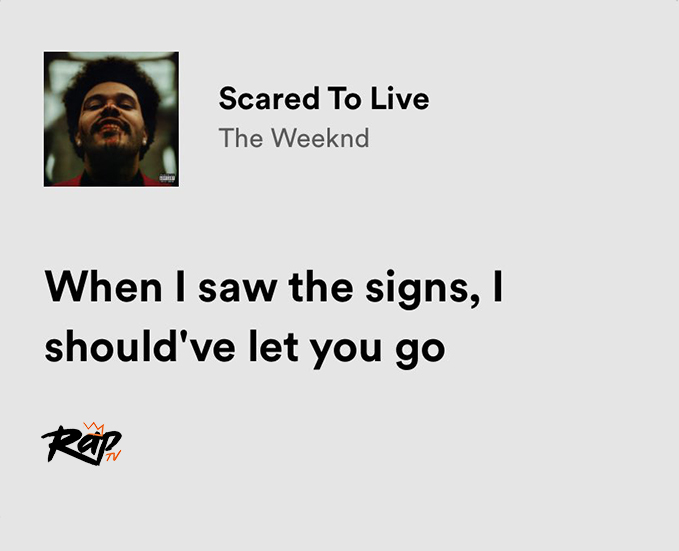 RT @thepopquote: the weeknd / scared to live https://t.co/DRNYqQQyhD