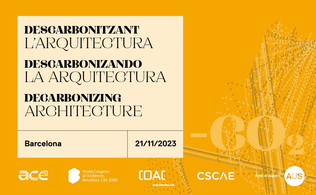 El 21 de noviembre se celebrará la 2ª jornada de “Descarbonizando la arquitectura”  

Organizada por CSCAE, COAC y ACE-CAE, contará con grandes expertos/as para impulsar un cambio de paradigma en el sector y alcanzar la neutralidad climática en 2050 ⬇️

cscae.com/index.php/cono…
