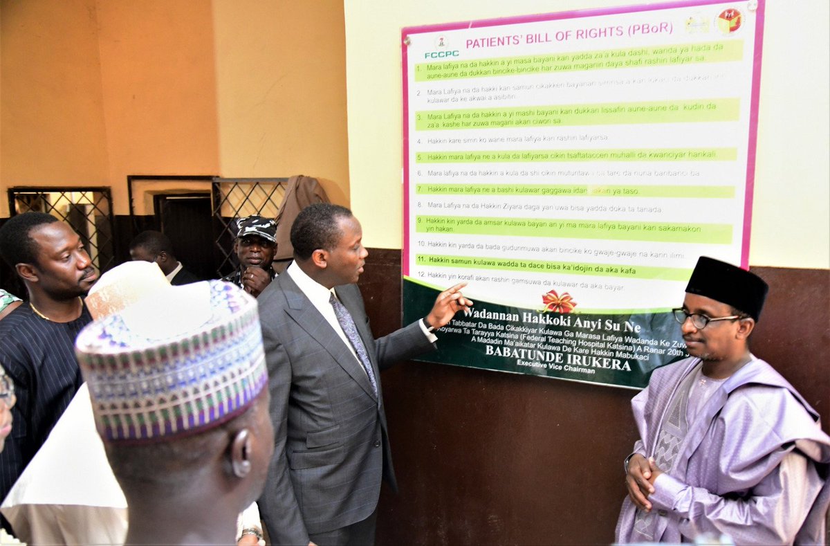 fccpcnigeria's tweet photo. A significant milestone in Nigeria's healthcare delivery: three hospitals in Katsina - Federal Teaching Hospital, K - Dara and Heritage Specialist Hospital, domesticated the FCCPC Patients’ Bill of Rights #PBoR.
Check out the story in the link below:
https://t.co/bM0dteMFDE https://t.co/J6XqLW2Yk8