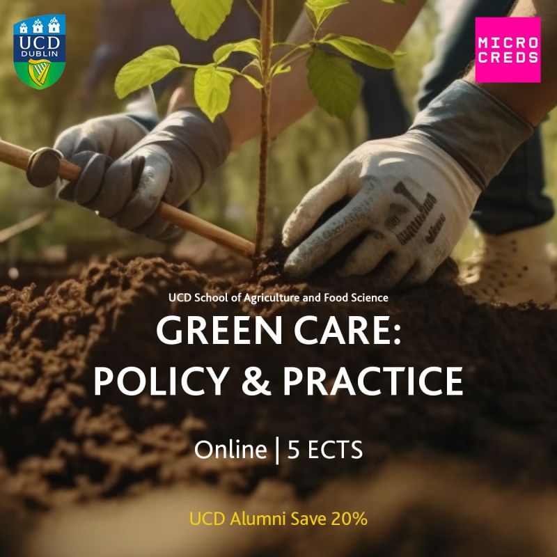 🌲Grow your knowledge in the exciting field of #GreenCare with our online #microcredential in Green Care: Policy & Practice from @ucdagfood 

Learn the profound impact nature can have on society and #WellBeing; lnkd.in/ebs-dqB3

#UCD #Sustainability #MicroCredsIE