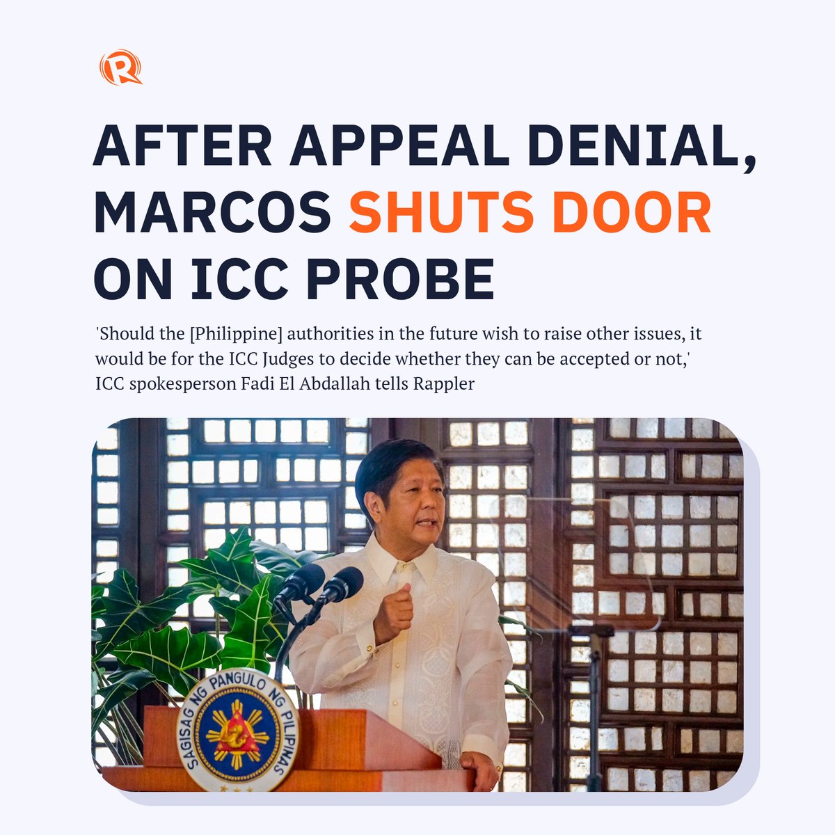 After the International Criminal Court rejected the Philippine government’s appeal against the probe on drug war killings, President Ferdinand Marcos Jr. shut the door on future dealings with the tribunal based in The Hague, Netherlands. trib.al/FMMX7Na
