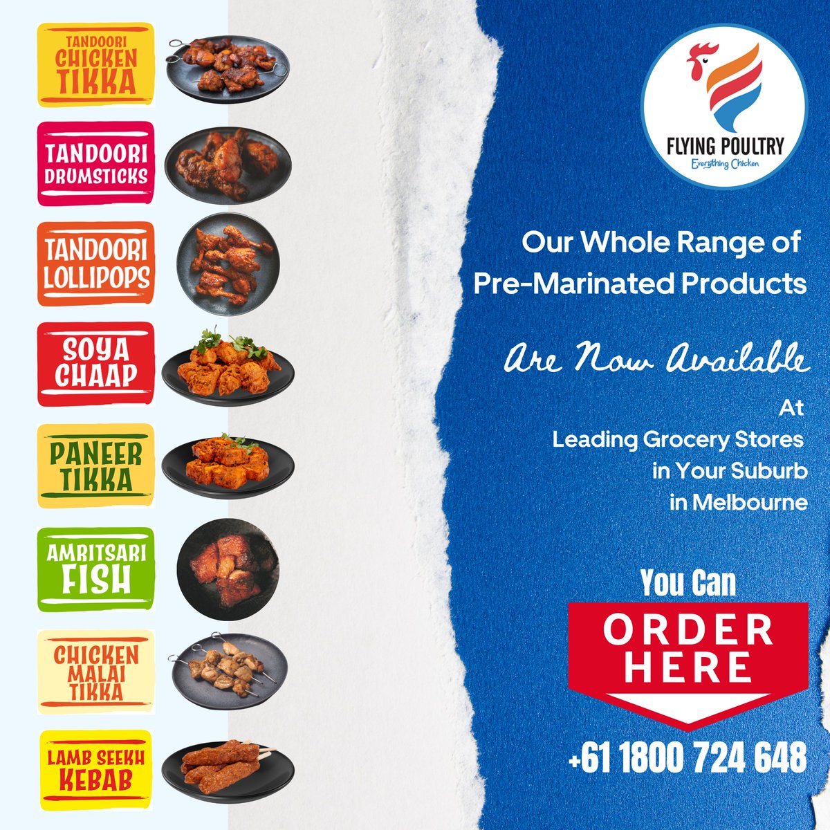 FlyingPoultry's tweet photo. Our Wide Range of Pre-Marinated Products (Non-Veg &amp; Veg)
Available at All leading Grocery Stores in Suburb Near You
You can also Order at +61 1800 724 648
#punjabifood #TrendingNow #viral #reels #beconnected #australia #MELBOURNE #Australia #likeus #schnitzel #contest https://t.co/5pM0R5omj8