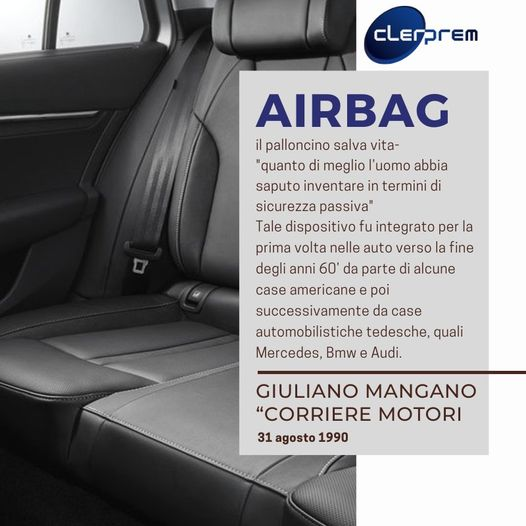 Bits of history  

In 1990 an article about airbag introduction was published on the magazine "Corriere Motori". Clerprem's offering comprehends Sidebolster, a covering system for airbags.   

Read the complete article here: kd.in/d2qwqyjz 

#clerprem #bitsofhistory