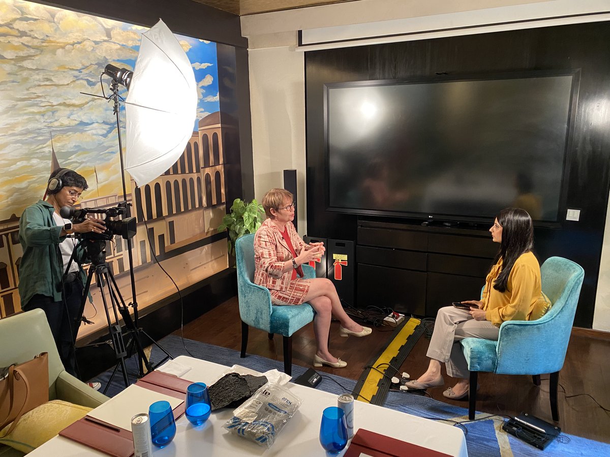 Our @OdileRenaud spoke to @ndtv’s @SiddiquiMaha about this week’s #G20India finance meeting, EBRD’s strong support for Ukraine and more. Watch the interview at 16:00 London Time: youtube.com/watch?v=Nen3UX…