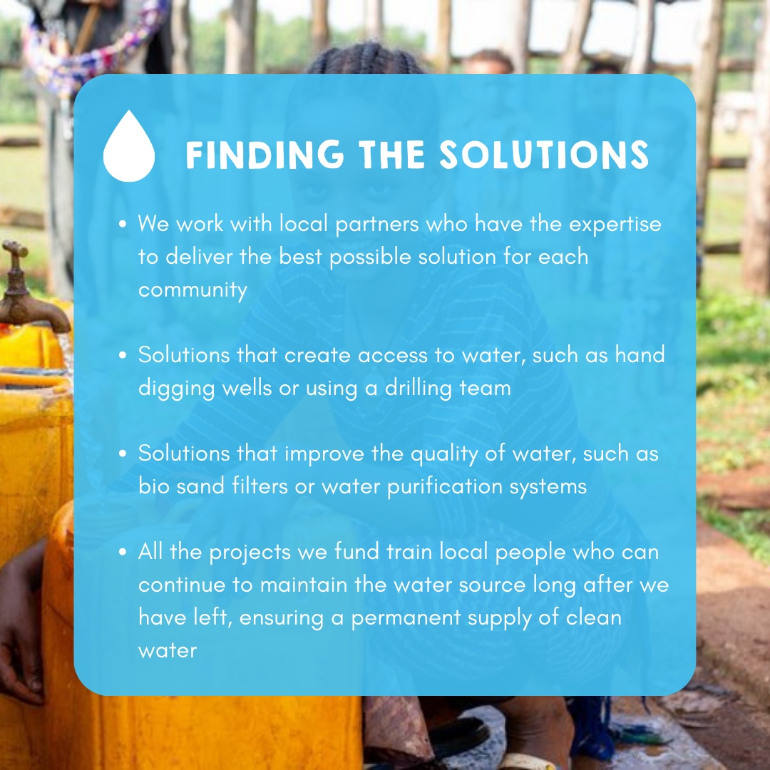 Project Waterfall is committed to funding the right solutions for the right communities, so that the clean water sources are permanent and long lasting.

Read more about finding the solutions to the water crisis.

#water #cleanwater #charity #ukcharity #cleanwaterforall