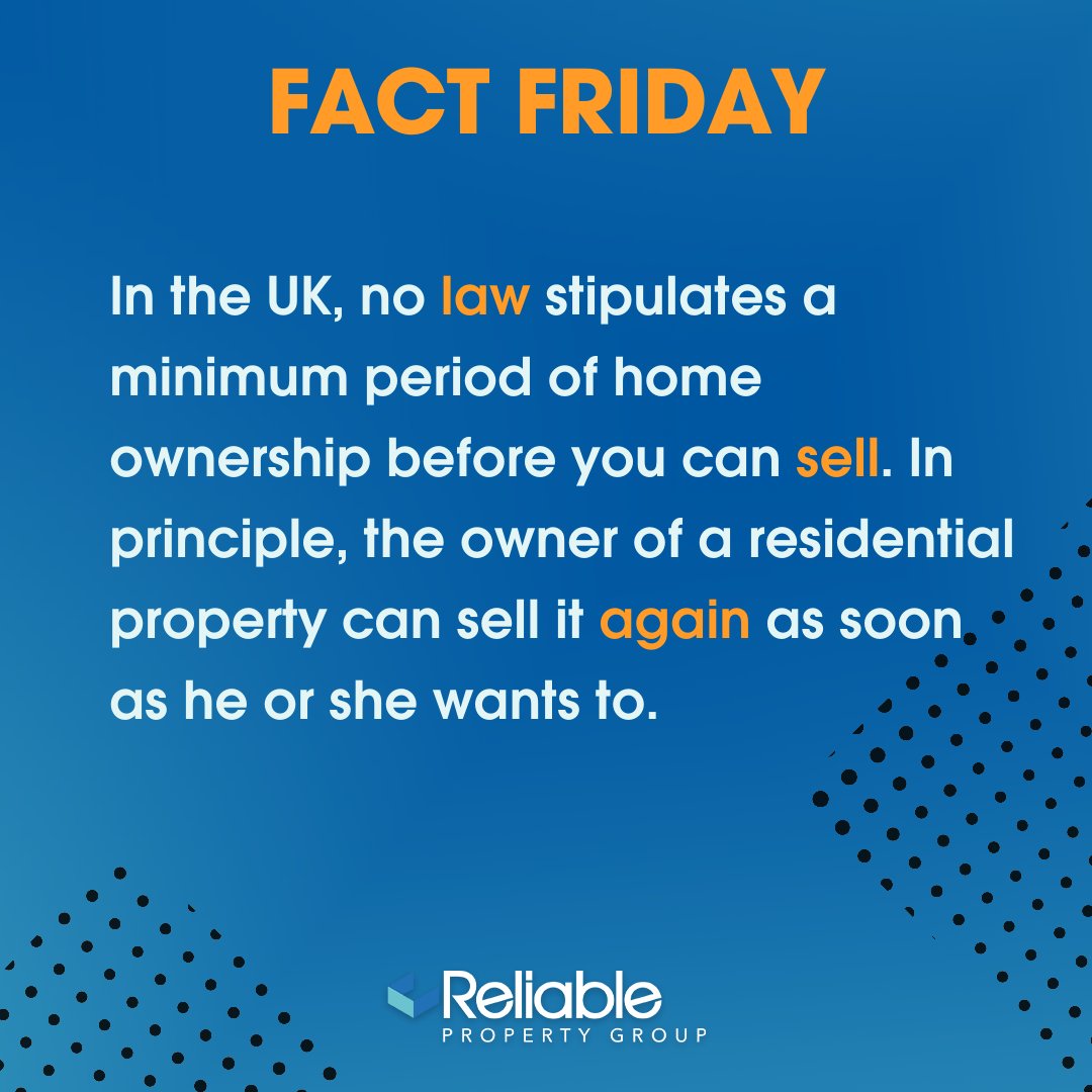 ReliablePG's tweet photo. No minimum period of property ownership is required in the UK, but selling within 6 months could hurt your buyer's mortgage application.

#property #homebuying #mortgages #london https://t.co/L3yB91jfLN