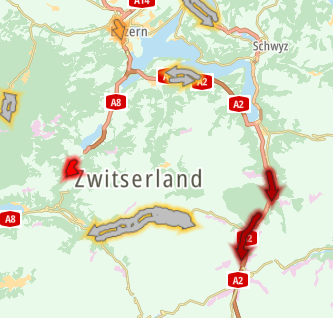9 km file #Zwitserland #A2 Luzern ► Chiasso tussen Erstfeld en Göschenen voor de Gotthardtunnel +1 uur 40 min.