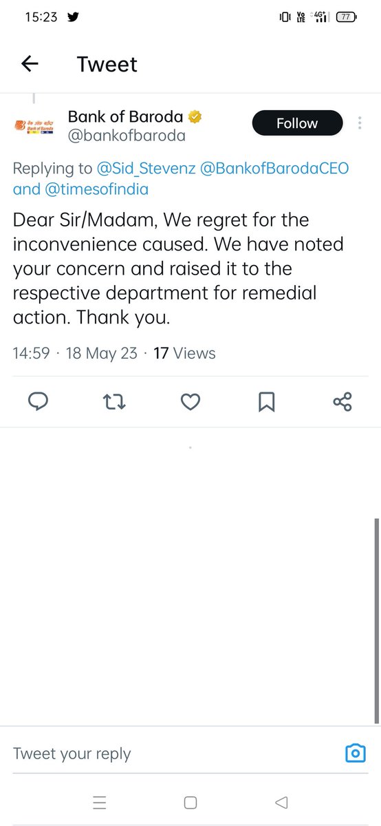 Sid_Stevenz's tweet photo. @bankofbaroda @BankofBarodaCEO @timesofindia @BankofBarodaCEO @bankofbaroda @RBI @timesofindia After months of running from pillar to post... Nil resolution by bank.. only fake promises... Shameful customer service by @BankofBaroda_5 https://t.co/YtiY3WEK1v