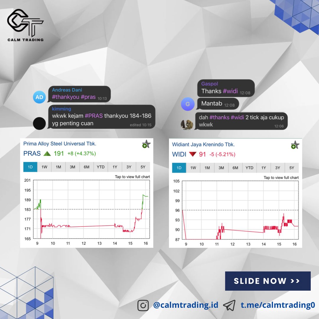 Ingin cuan trading? Ingin cepat kaya?  Yuk Follow Calm Trading. Cek link di Bio Kami yaa untuk join Trading bareng.

#Saham #tradingsaham #belajarsaham #sahamindonesia #IndonesiaBangkit