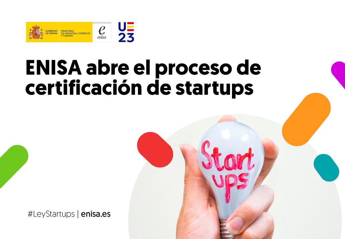 📢 ENISA @mincoturgob abre el proceso de certificación de startups.

#LeyStartups Ley de Fomento del Ecosistema de las Empresas Emergentes.

ℹ️ Más información en mincotur.gob.es/es-es/Gabinete…