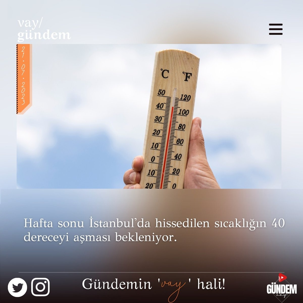 vaygundem's tweet photo. 📢🌡️Hafta sonu İstanbul'da hissedilen sıcaklığın 40 dereceyi aşması bekleniyor.

#sondakika #istanbul https://t.co/hChjEcgOaG