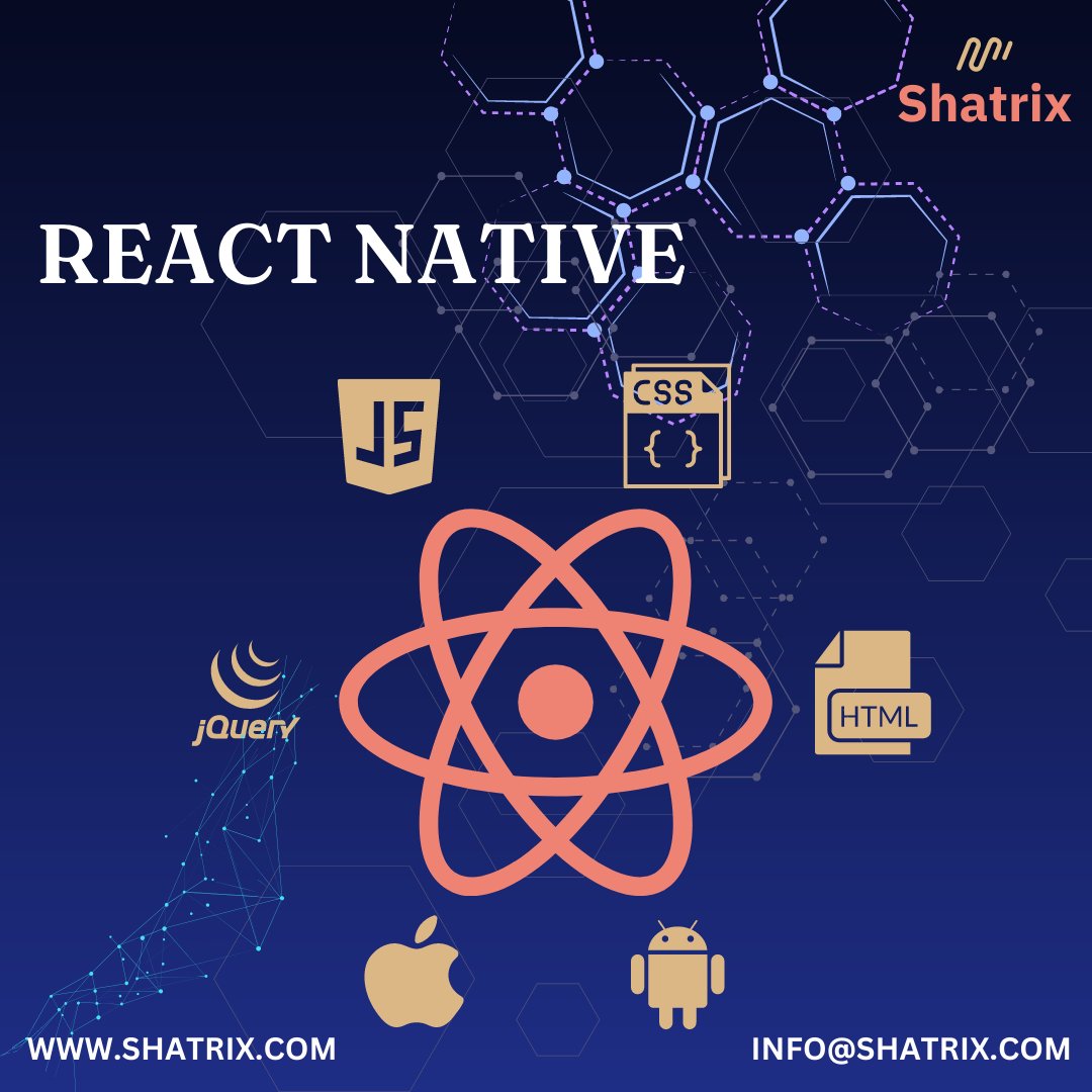 shatrix_techno's tweet image. Mobile applications that redefine user experience and simplify everyday tasks.

React Native is a popular framework for building cross-platform mobile applications using #javascript  and #React 
#mobileapplicationdevelopment #mobileapp #android #ios #crossplatform #reactnative