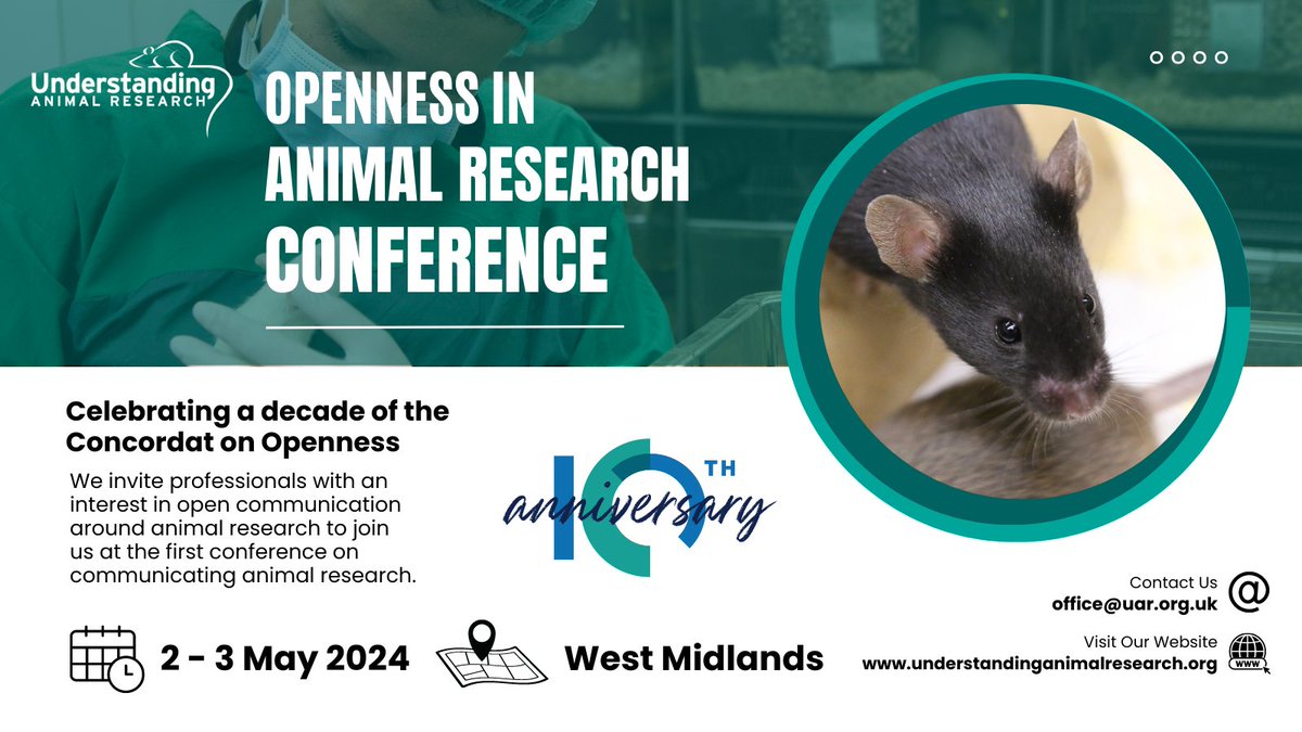 animalresearch's tweet image. Abstracts and workshop submissions for the Openness in #AnimalResearch conference are now open!

Selected submissions will become an integral part of the first Concordat Conference.

The deadline for submissions is 25/09/23. 

#ConcordatOpenness

understandinganimalresearch.org.uk/openness-confe…