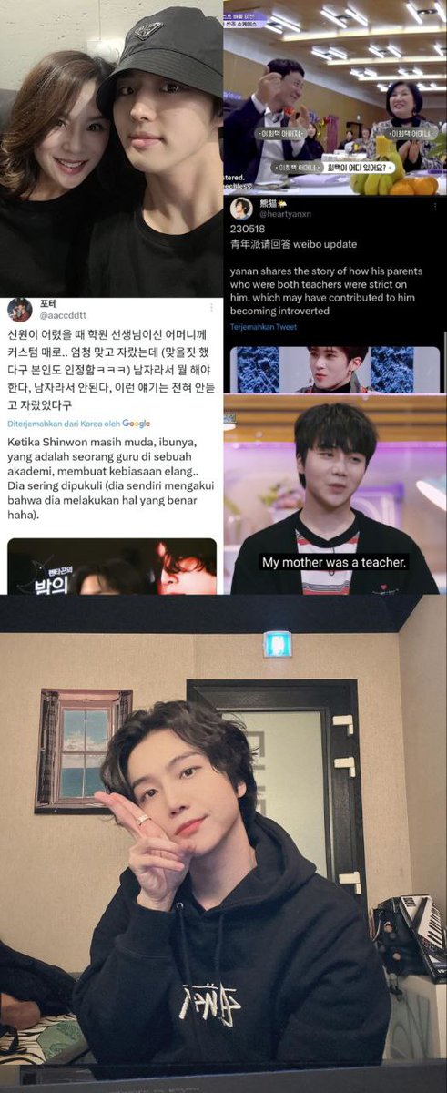 -star share funfact grup idol kalian dongg💙 sender first : 5/9 orangtua anak pentagon berprofesi sebagai guru (hongseok hui jinho yanan shinwon) &amp; salah satu membernya jg jadi guru (jinho, guru vocal cube ent ±8 tahun sampai skrng)