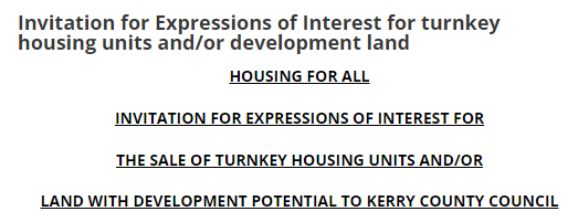 countykerry's tweet image. Kerry County Council invites Expressions of Interest to sell Turnkey Housing Units or Development Land to the Council.  Proposals are invited from all areas of the County. The closing date for applications is 5pm on Friday 28th July 2023.  For more visit:  kerrycoco.ie/invitation-for…