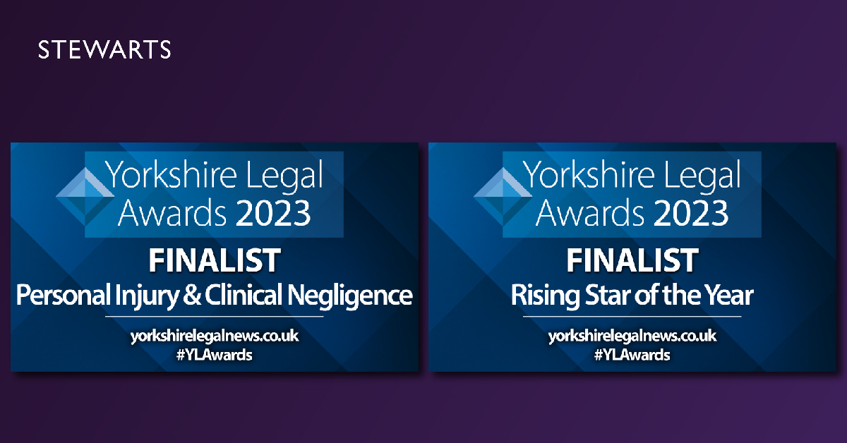 StewartsLawLLP's tweet image. We are pleased to announce our lawyers in Leeds have been listed as finalists in two categories in the @Yorkshire_Legal Awards 2023. 

Our Personal Injury and Clinical Negligence teams are finalists in their field, and Jenny Bowden is a finalist in the Rising Star category.