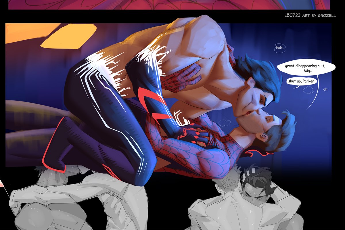 GrozellArt's tweet photo. cw 🔞 
some of the frames
#MiguelOHara #PeterBParker https://t.co/LU7Eg56Ia3