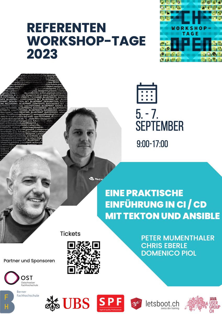 CH Open (@ch_open) on Twitter photo workshoptage.ch/programm-2023/
- Jetzt im Programm stöbern & Frühbucherpreise sichern! Mit Fabian Bindner Isabel Kiefer David Signer Oliver Waterkamp <a href="/mumenthalerp/">Peter Mumenthaler</a> Chris Eberle Domenico Piol - #sponsoredby <a href="/ost_fh/">OST – Ostschweizer Fachhochschule</a> <a href="/UBSschweiz/">UBS Schweiz</a> <a href="/SPF_Consulting/">SPF Consulting AG</a> <a href="/letsboot/">letsboot</a> <a href="/jugch/">JUG Switzerland</a> (10/10) #workshoptage23 workshoptage.ch/programm-2023/
- Jetzt im Programm stöbern & Frühbucherpreise sichern! Mit Fabian Bindner Isabel Kiefer David Signer Oliver Waterkamp <a href="/mumenthalerp/">Peter Mumenthaler</a> Chris Eberle Domenico Piol - #sponsoredby <a href="/ost_fh/">OST – Ostschweizer Fachhochschule</a> <a href="/UBSschweiz/">UBS Schweiz</a> <a href="/SPF_Consulting/">SPF Consulting AG</a> <a href="/letsboot/">letsboot</a> <a href="/jugch/">JUG Switzerland</a> (10/10) #workshoptage23