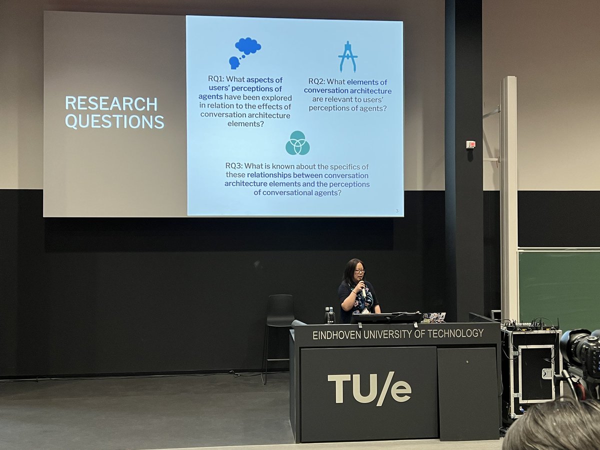 An amazing talk by <a href="/christina_hci/">Christina Wei</a> at #CUI2023 about the effect of conversation architecture on users’ perceptions of conversational agents! <a href="/ACM_CUI/">ACM CUI</a>