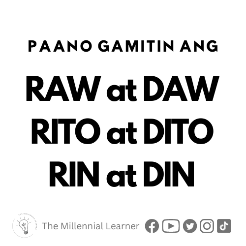 TheMillLearner's tweet photo. CIVIL SERVICE EXAM REVIEWER: FILIPINO
Paano gamitin ang raw at daw, rito at dito, rin at din, roon at doon sa pangungusap.
#civilserviceexam #cscexam #civilserviceexam2023 #civilserviceexamreviewer #csereviewer #filipinosubject #cse https://t.co/6IczEasxHk